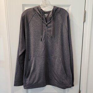 AB3 Performance Hooded Light Jacket, Full Zipper, Men’s XL Gray. EUC UV Protect.